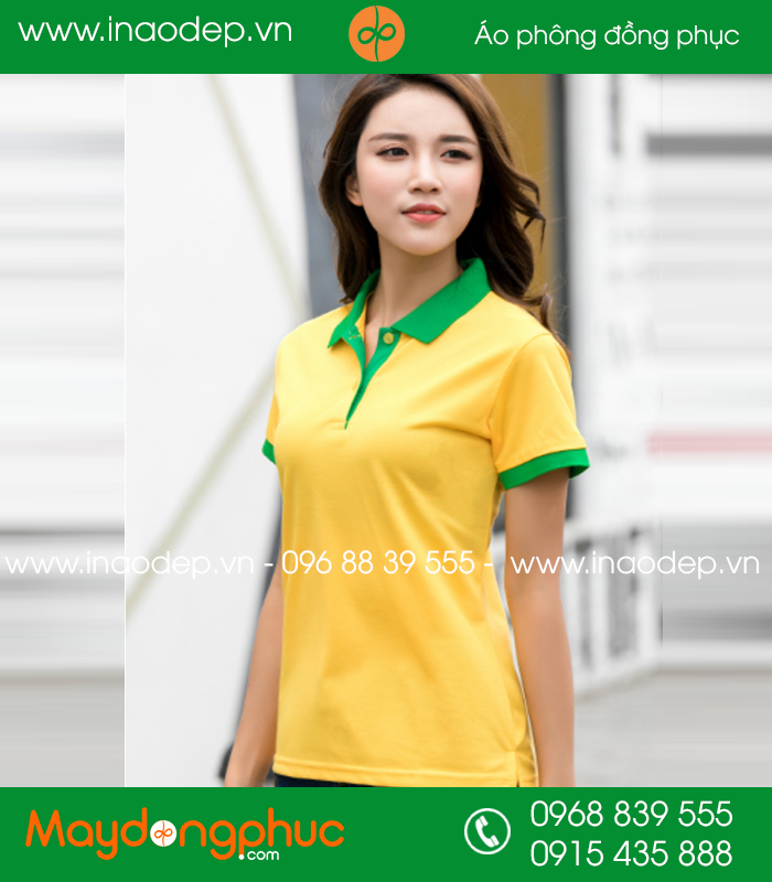 Áo phông màu Cam phối Xanh